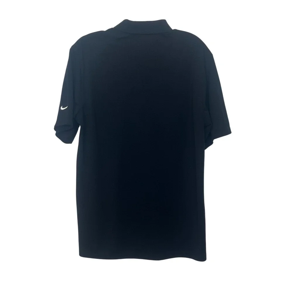 Nike Sugardale Polo Shirt Mens Medium Black Golf Short Sleeve Casual Work